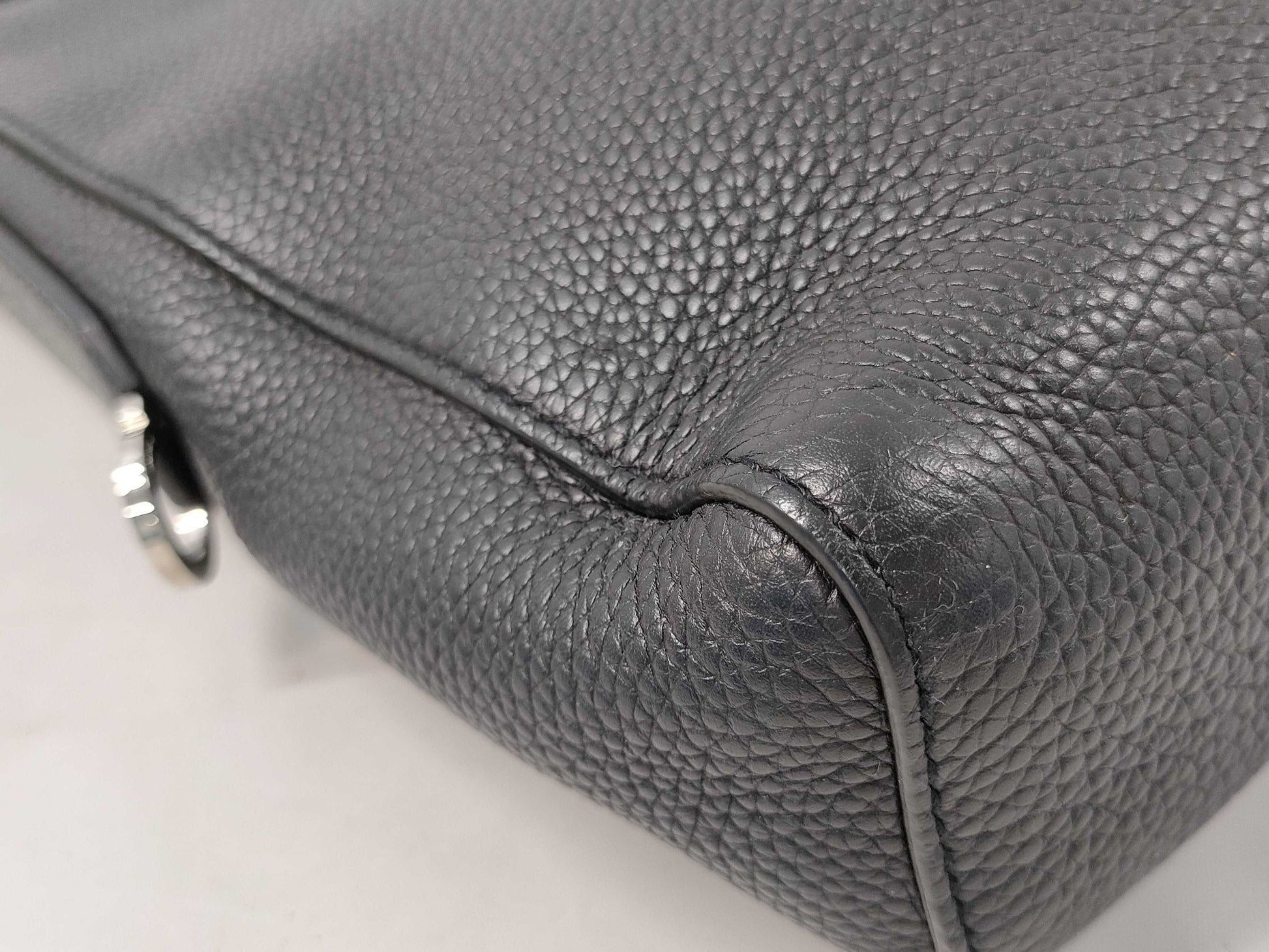 Salvatore Ferragamo Gancini Embossed Leather Shoulder Bag