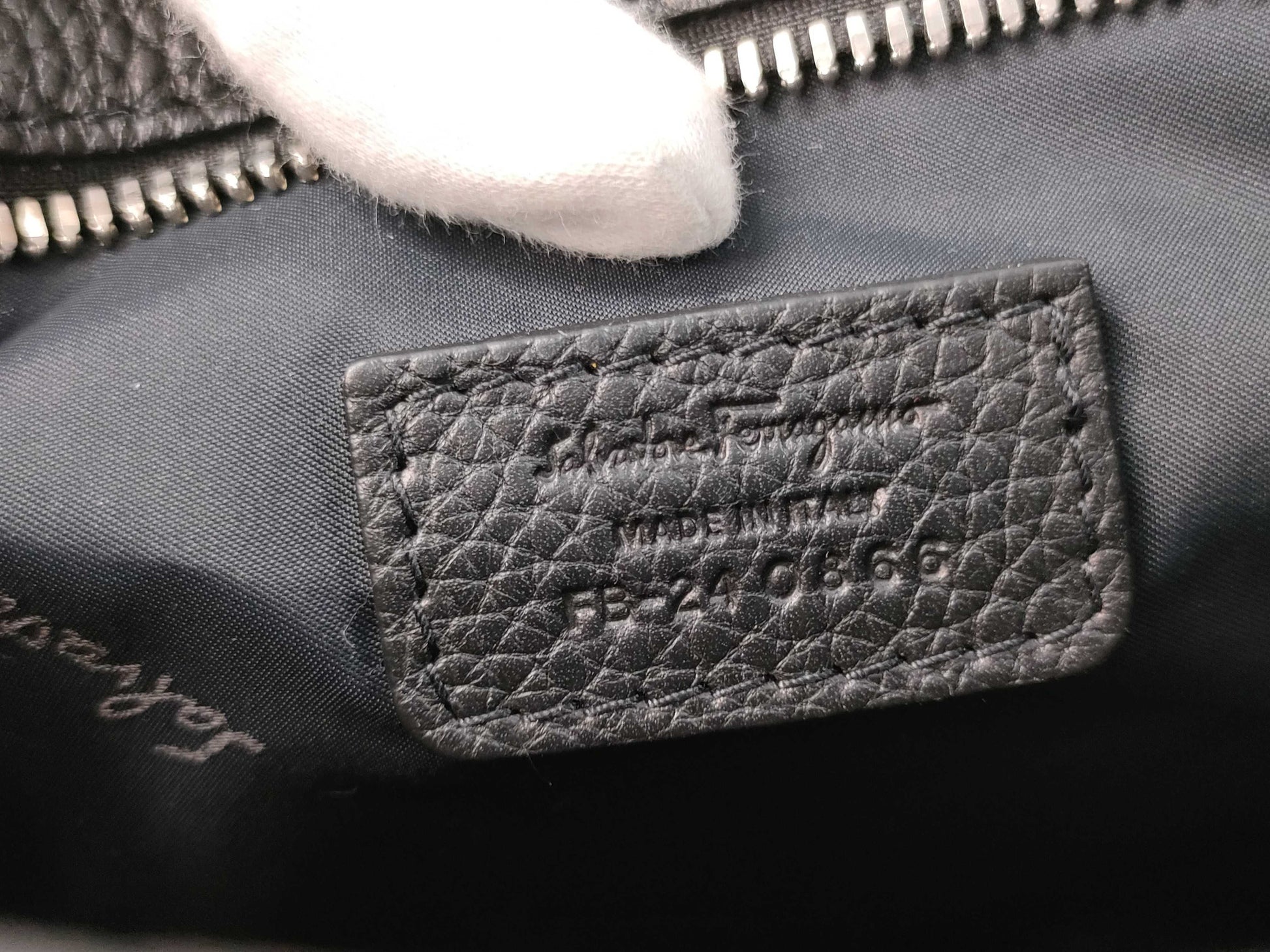 Salvatore Ferragamo Gancini Embossed Leather Shoulder Bag