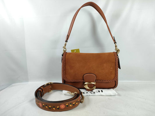 COACH CJ817 Leather Shoulder Bag