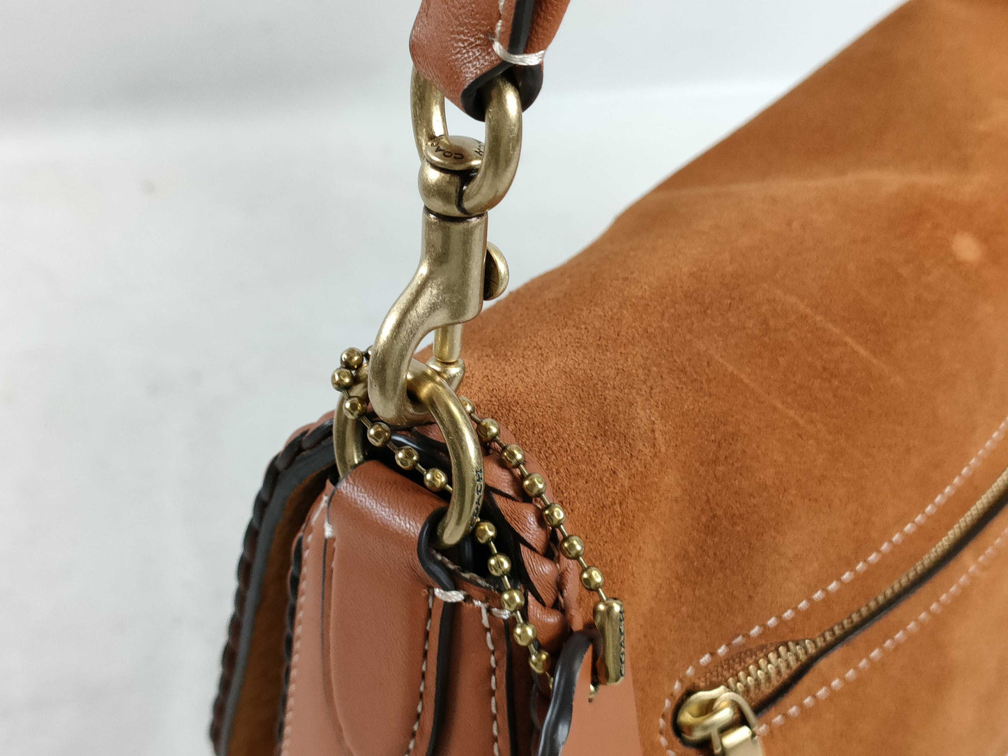 COACH CJ817 Leather Shoulder Bag
