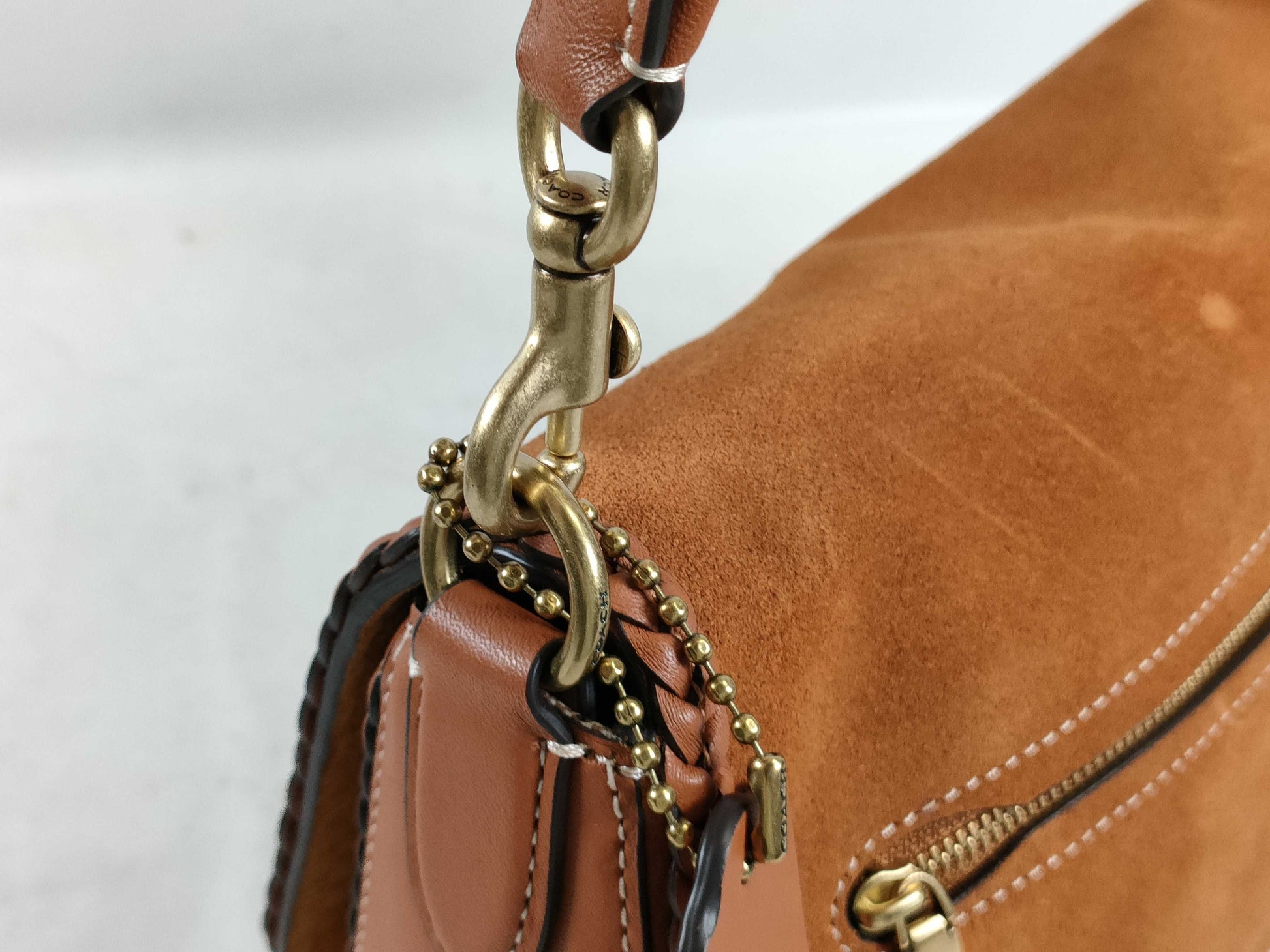 COACH CJ817 Leather Shoulder Bag