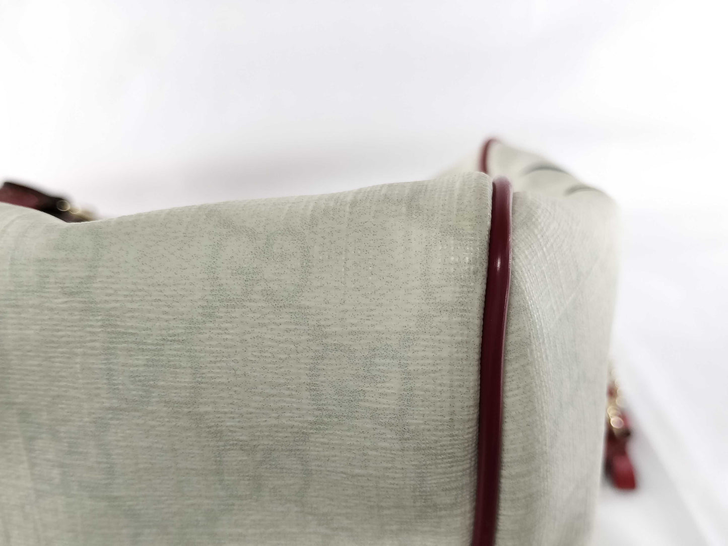 GUCCI Bamboo 189895 PVC Sherry Ribbon Boston Bag