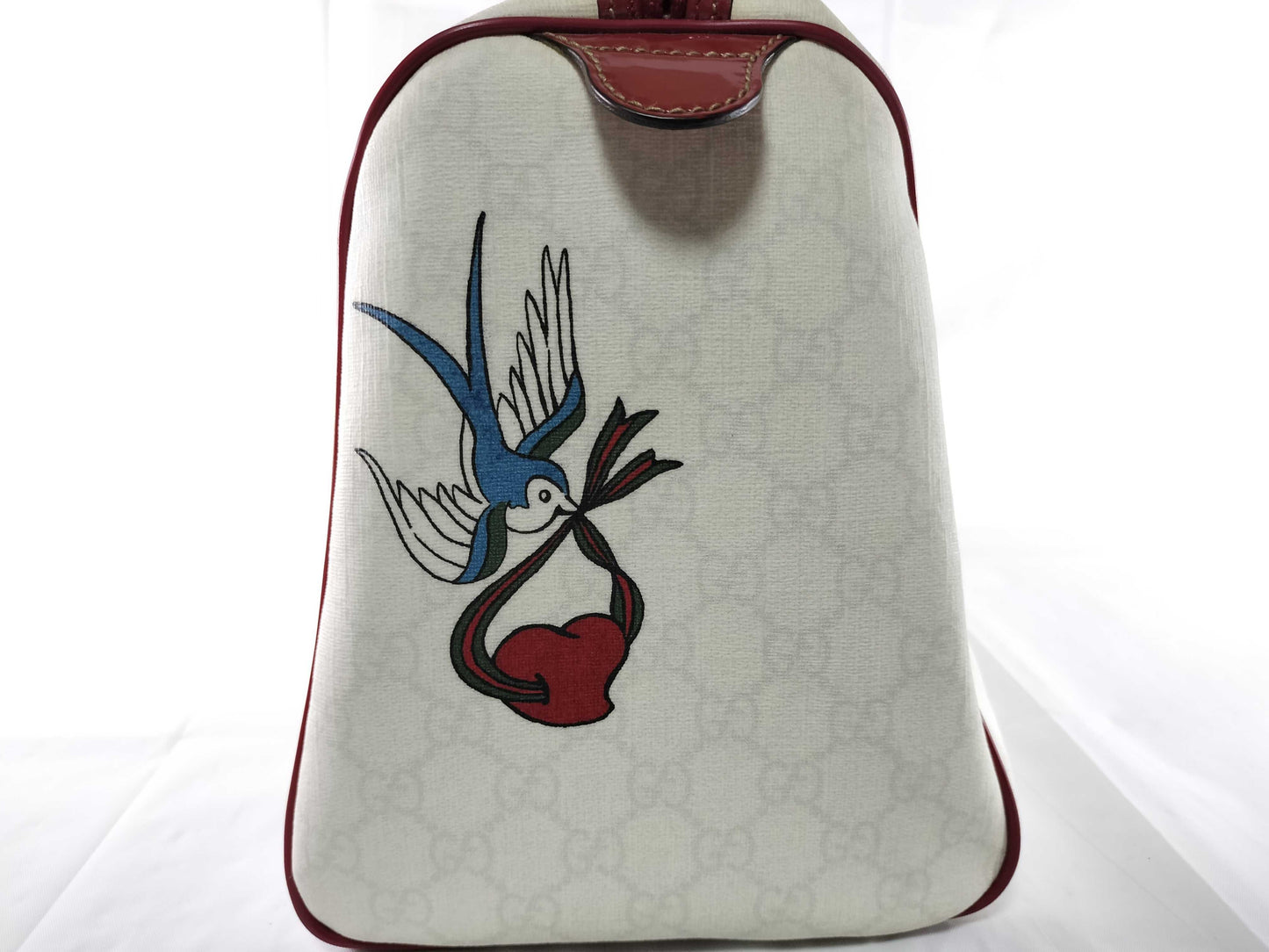 GUCCI Bamboo 189895 PVC Sherry Ribbon Boston Bag