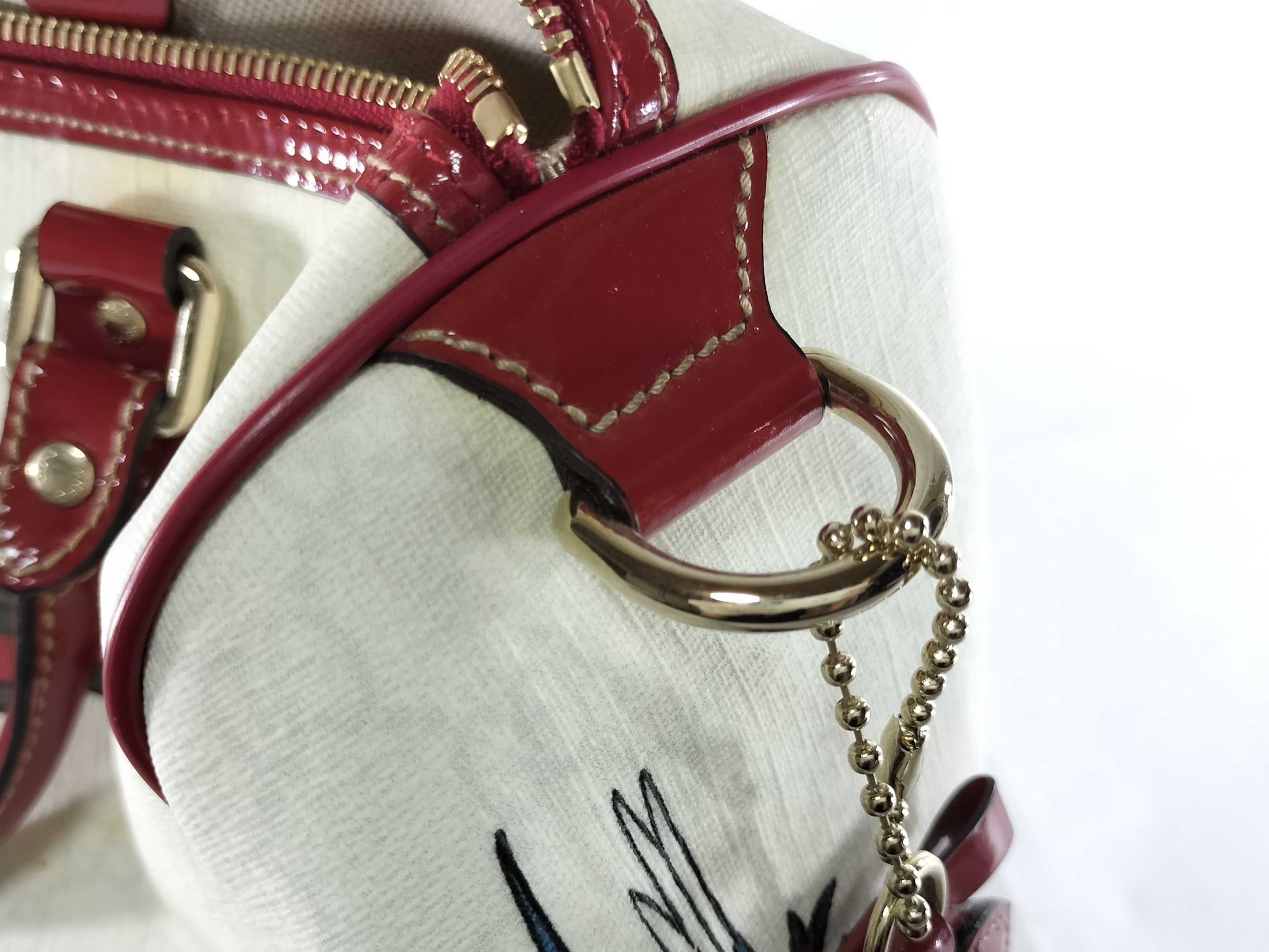 GUCCI Bamboo 189895 PVC Sherry Ribbon Boston Bag