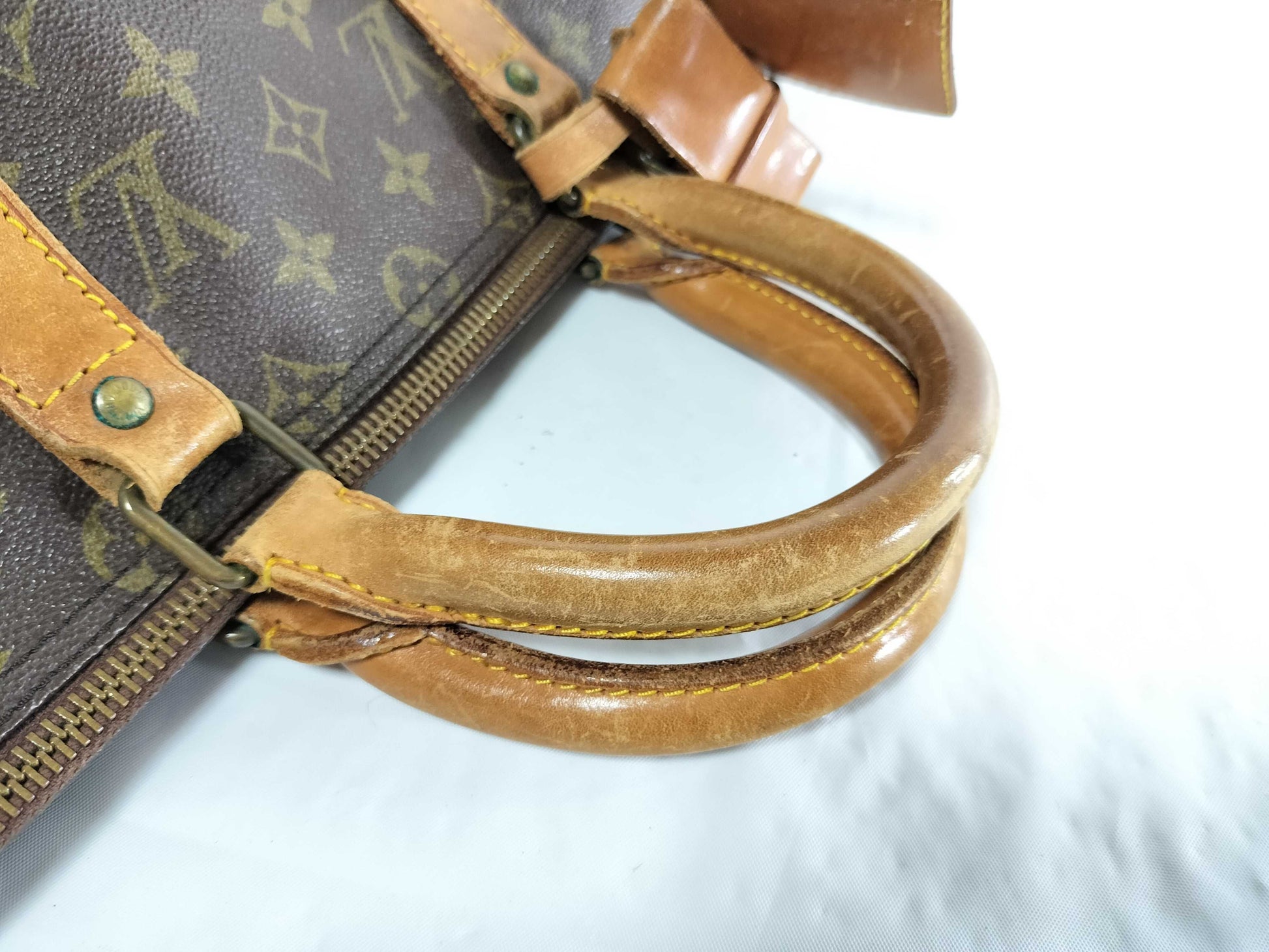 LOUIS VUITTON Monogram Keepall 50 Boston Bag with Torn Zipper Top