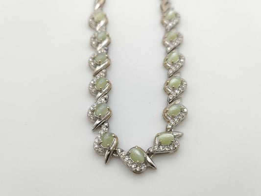Chrysoberyl Cat's Eye 6.26ct D0.80ct K18 31.7g Necklace 