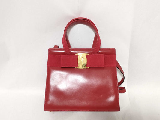 Salvatore Ferragamo Vara Vara Ribbon Handbag Red Handbag