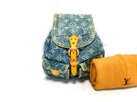 LOUIS VUITTON M95057 Monogram Denim Sac-Ado PM Backpack