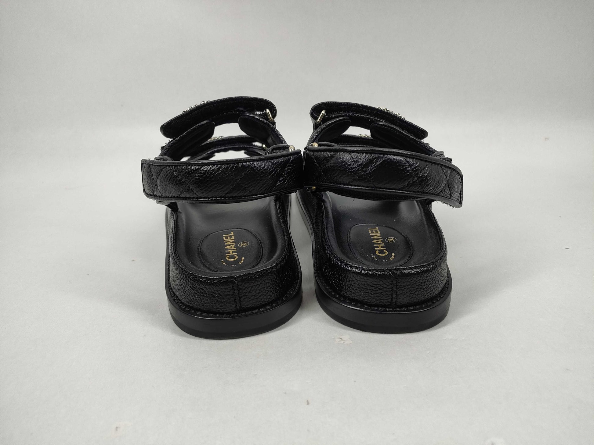 CHANEL Matelasse Gate Sandals/Matelasse/Coco Mark/37C Sandals