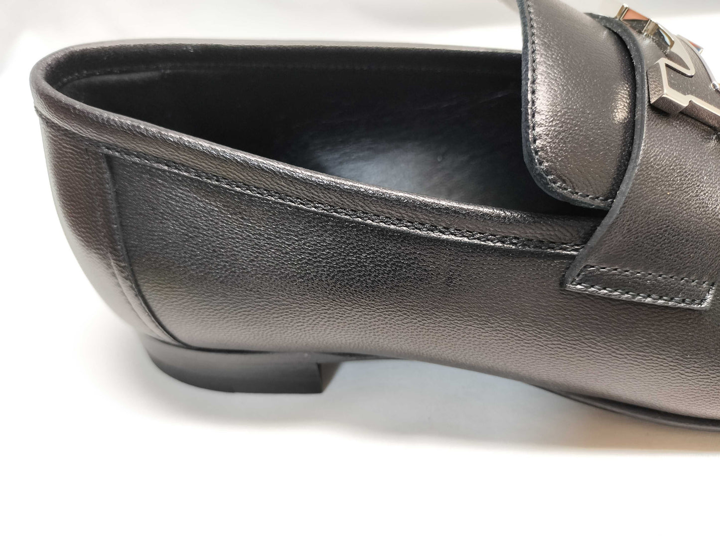 HERMES Paris Moccasin/Black Loafers