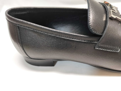 HERMES Paris Moccasin/Black Loafers