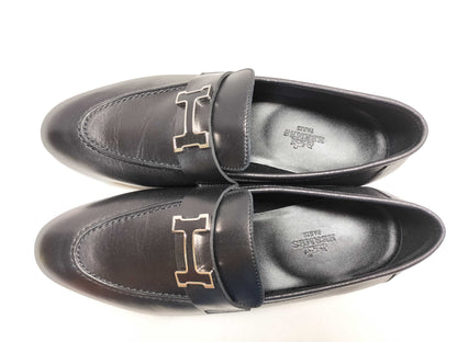 HERMES Paris Moccasin/Black Loafers