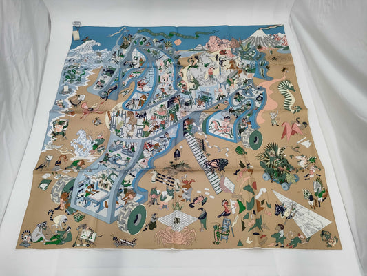 HERMES Carre Carre 90/Academy Ipika Scarf