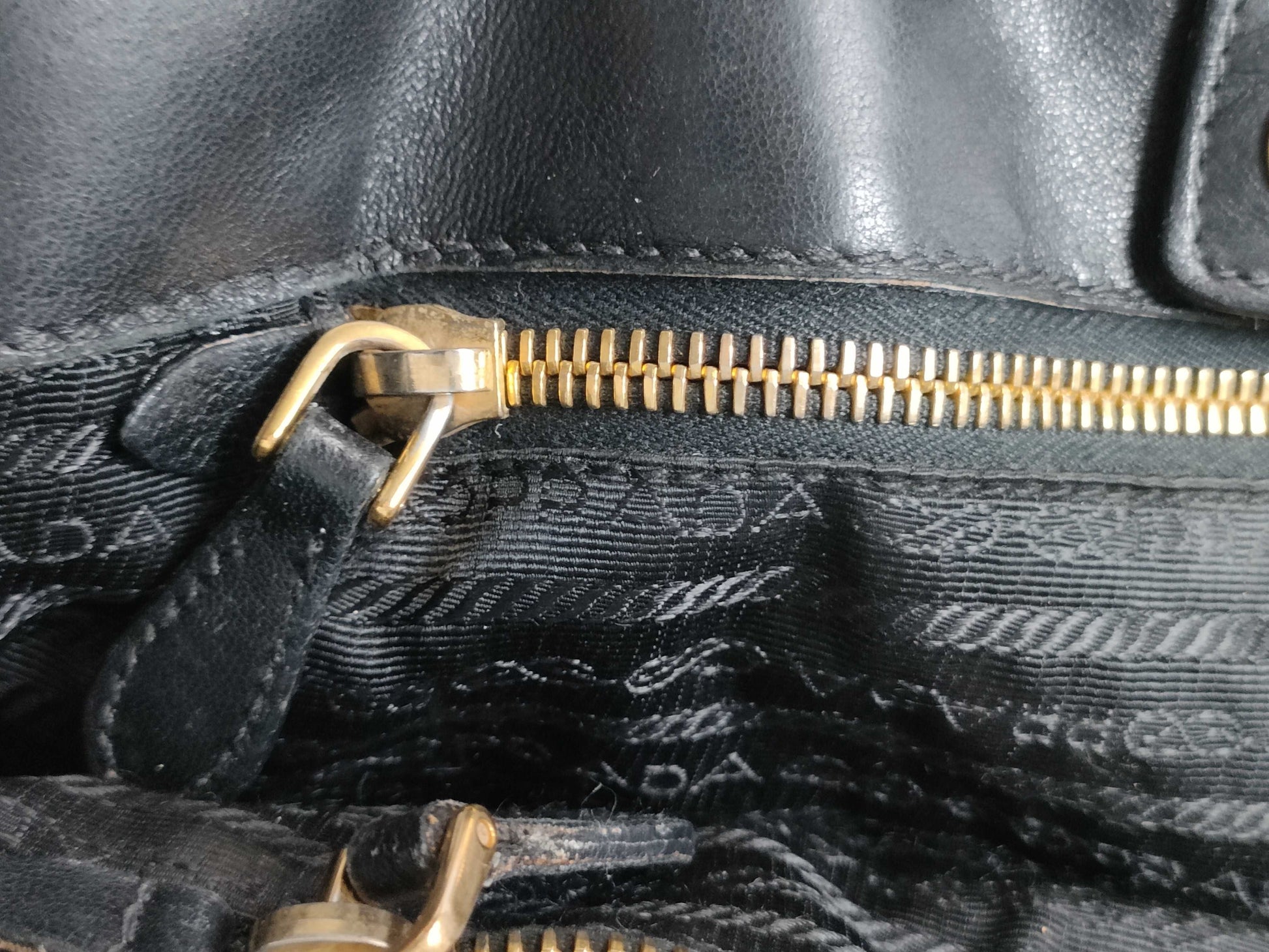 PRADA Nylon Frill Tote Bag/Black Handbag