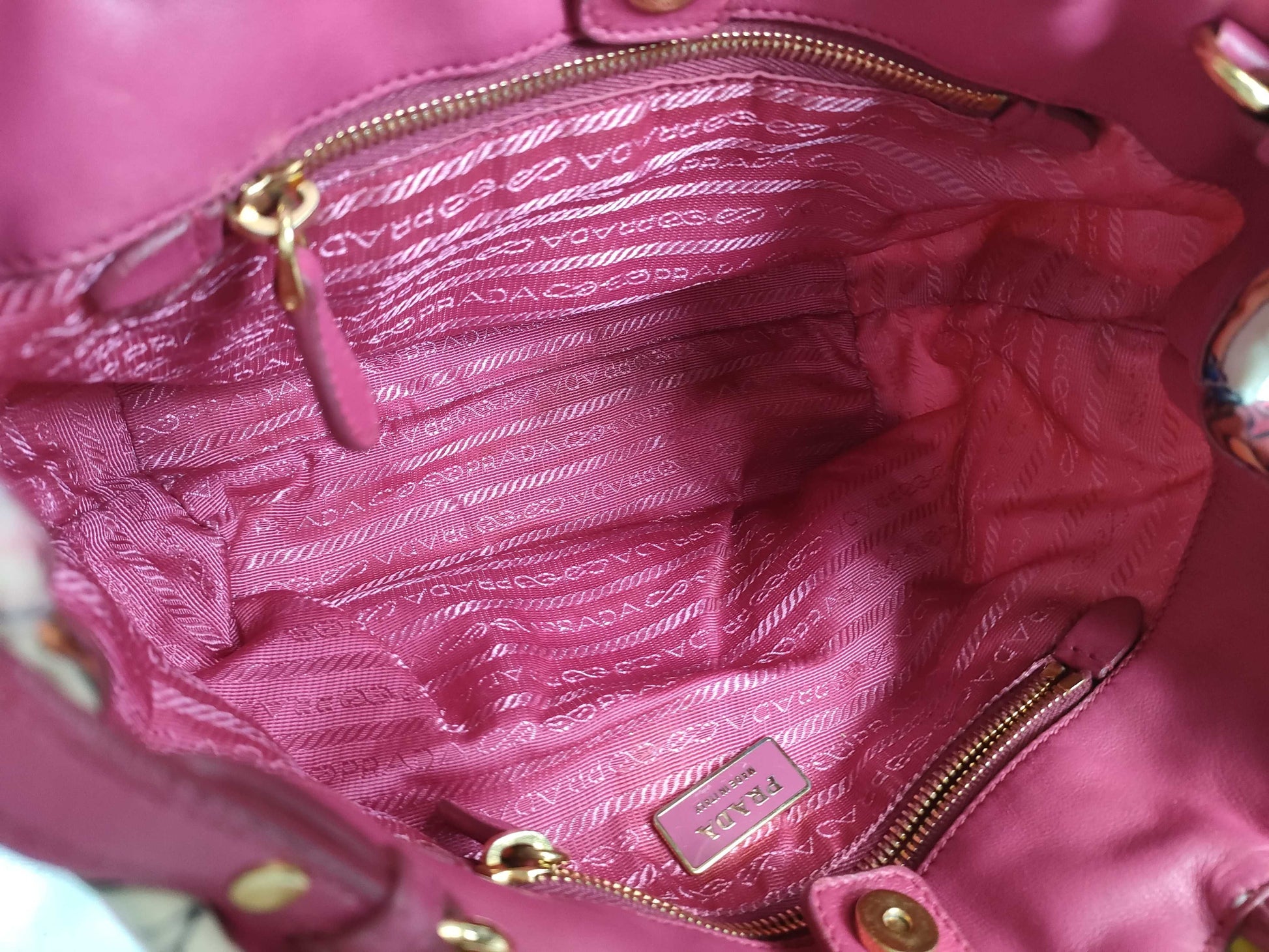 PRADA Floral Print 2-Way Tote Bag Shoulder Bag