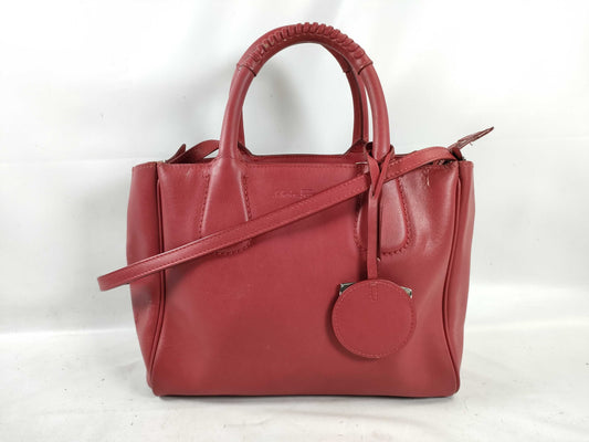 Salvatore Ferragamo Gancini Nolita GG-21E621 / Red Handbag