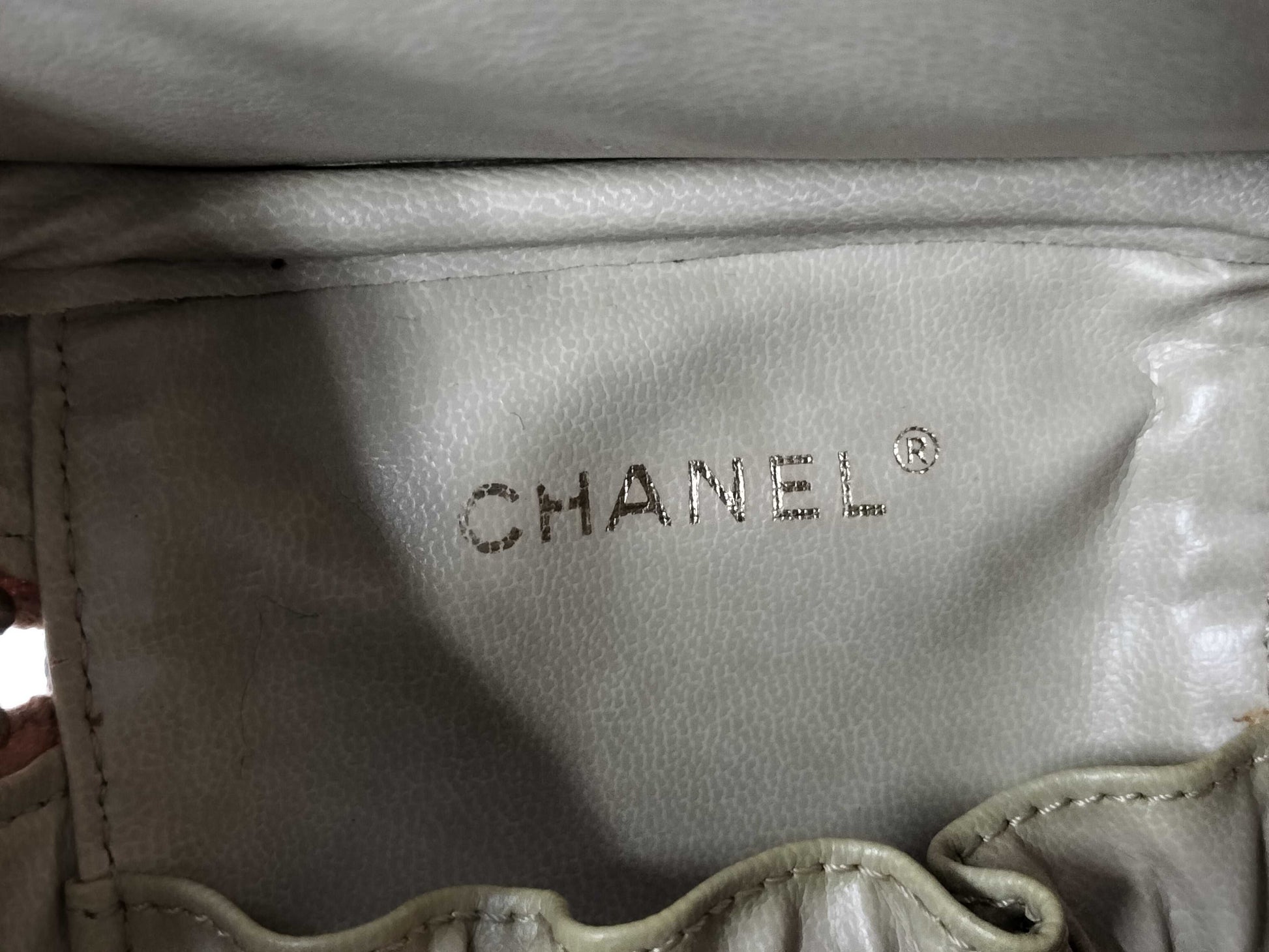 CHANEL Caviar Skin Vanity Beige Vanity Bag