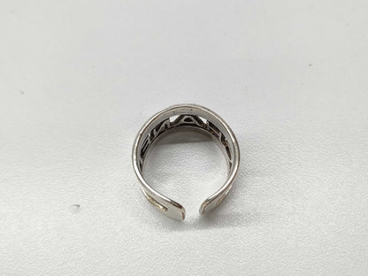 CHANEL Silver Logo Ring