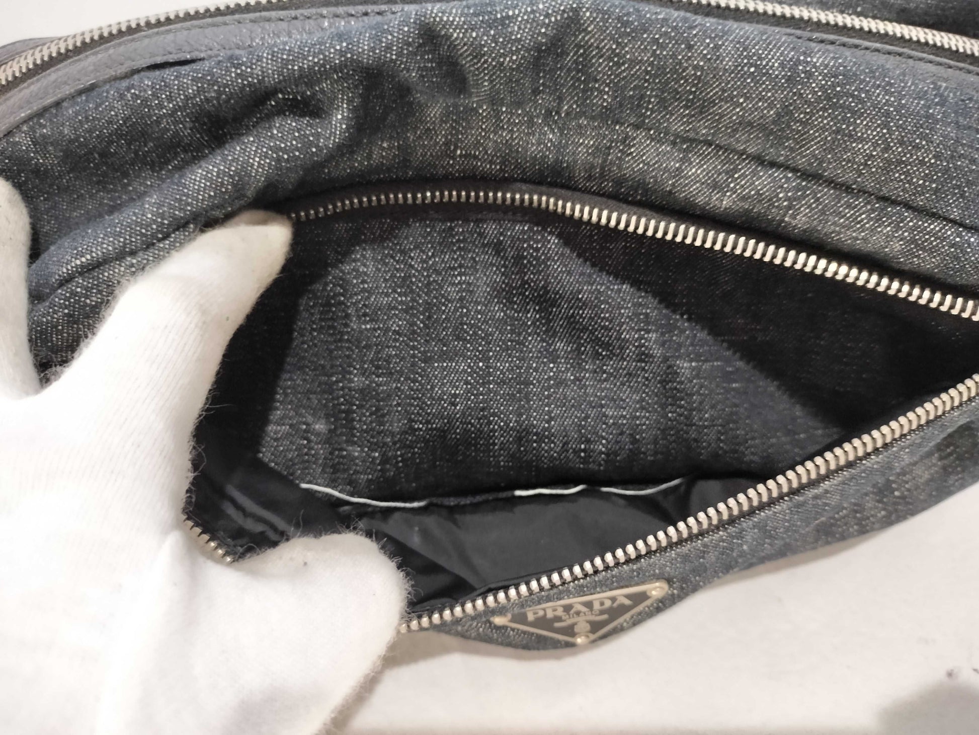 PRADA denim pouch pouch