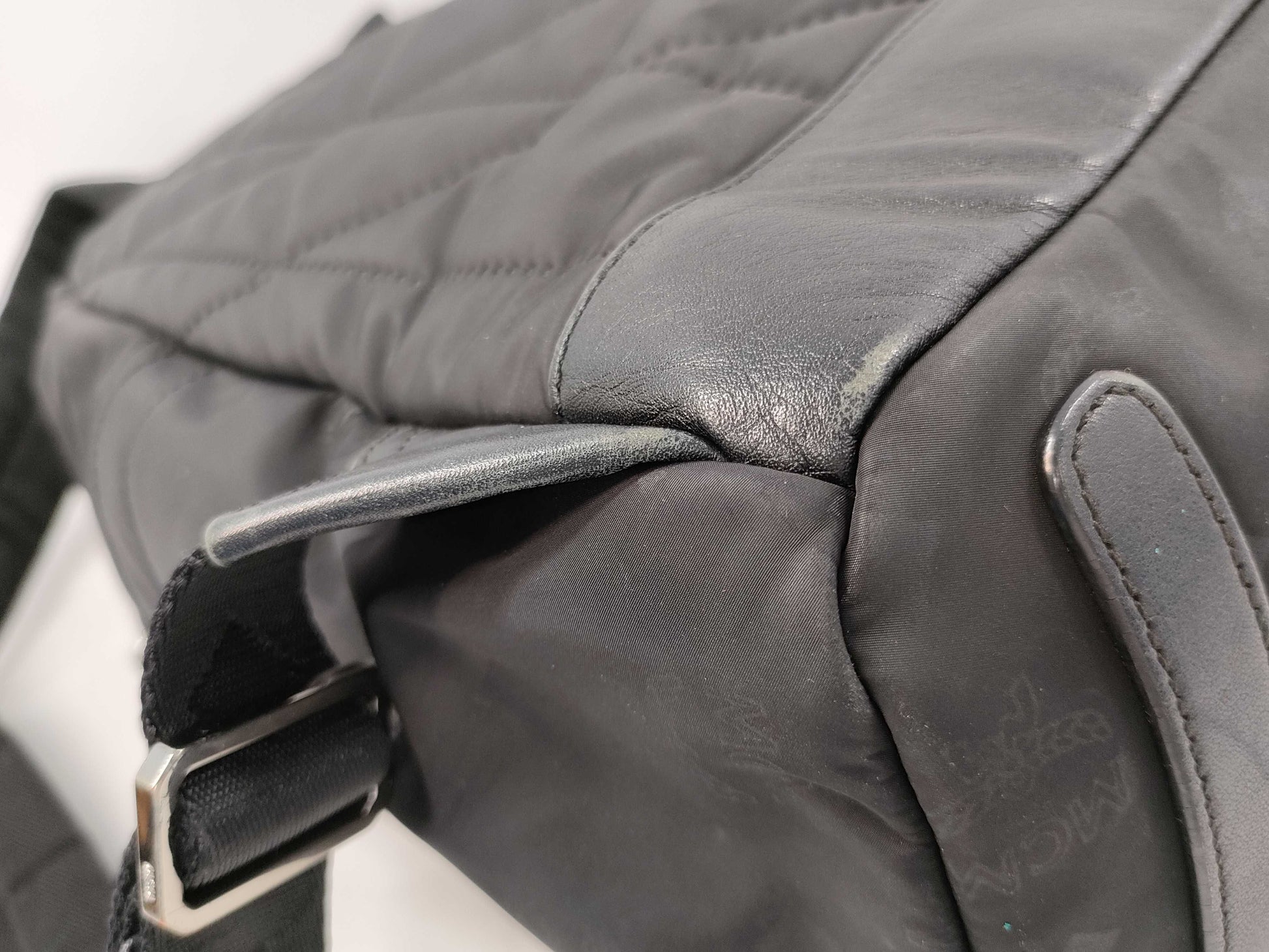 MCM Nylon Backpack Black Backpack