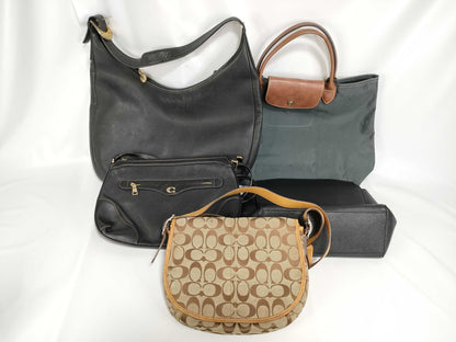 Coach, Longchamp, Kate Spade, and other 2-way shoulder bags, set of 5