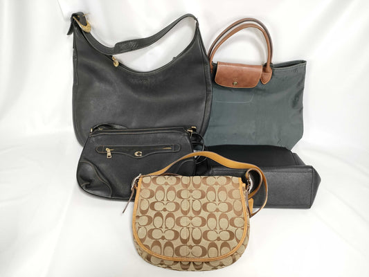 Coach, Longchamp, Kate Spade, and other 2-way shoulder bags, set of 5