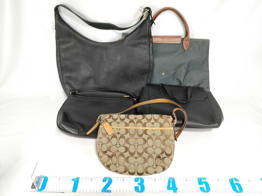 Coach, Longchamp, Kate Spade, and other 2-way shoulder bags, set of 5