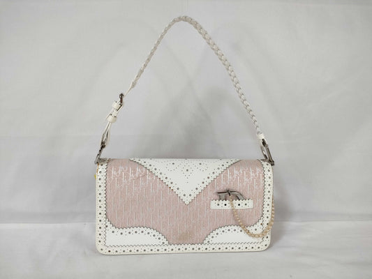 Dior Trotter One-Shoulder Canvas and Leather Shoulder Bag, Pink, 05-MA-0024