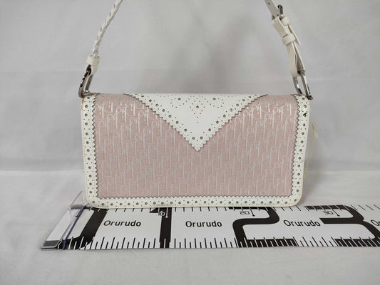 Dior Trotter One-Shoulder Canvas and Leather Shoulder Bag, Pink, 05-MA-0024