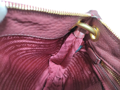 PRADA BR4894 Vitello Dino Burgundy Handbag