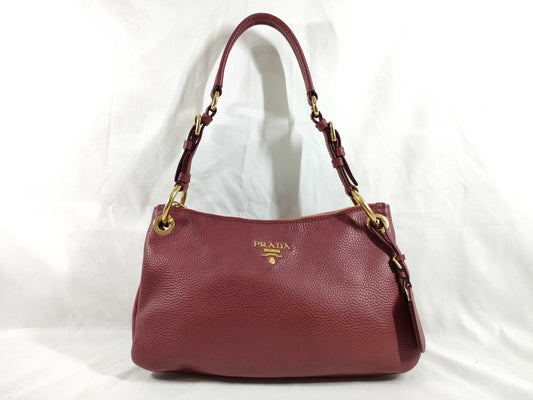 PRADA BR4894 Vitello Dino Burgundy Handbag