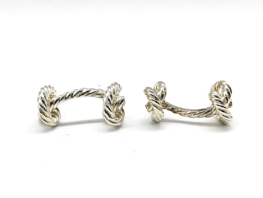 HERMES Rope 13.3g Tie Clip/Cufflinks