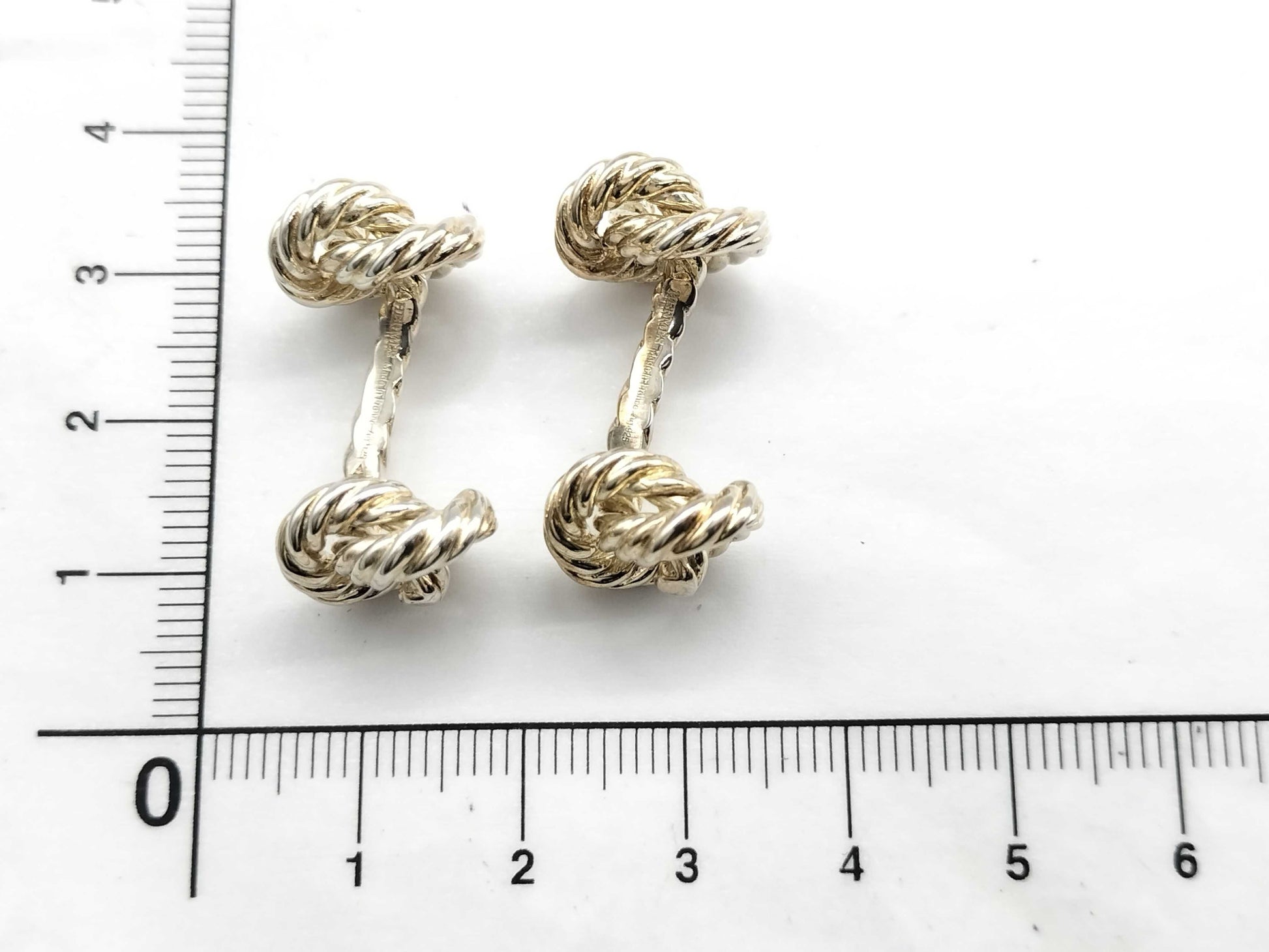 HERMES Rope 13.3g Tie Clip/Cufflinks