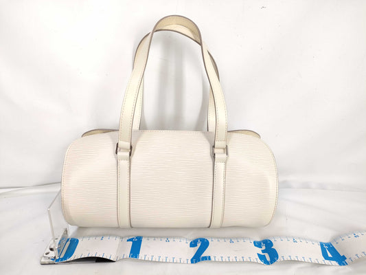 LOUIS VUITTON M5286J Epi Soufflot White Handbag with Pouch