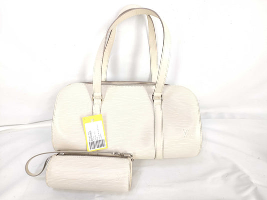 LOUIS VUITTON M5286J Epi Soufflot White Handbag with Pouch