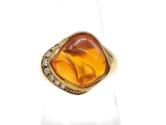 Colored Stone 3.75ct D 0.09ct K18 10.0g Ring 