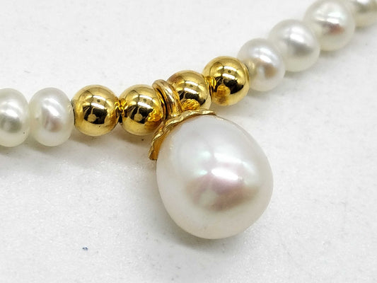 Pearl diameter: approx. 3.1mm / 6.1mm, 18K gold, 6.8g, necklace 