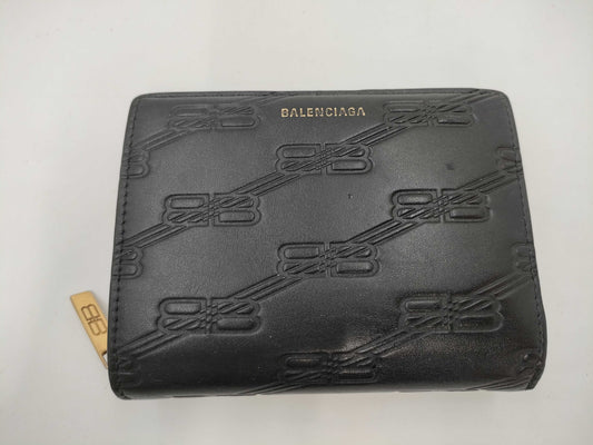 BALENCIAGA Bifold Zippy Wallet Leather Wallet