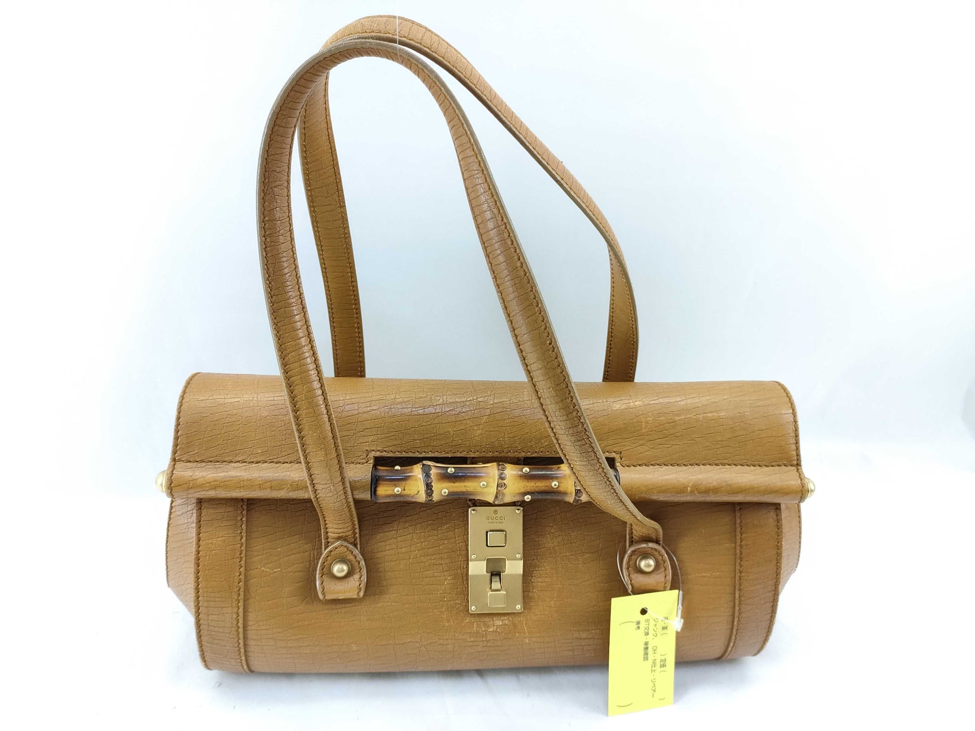 GUCCI Bamboo Hand Leather Camel 114993 2684 Handbag