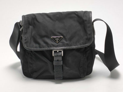 PRADA nylon shoulder bag/triangle logo shoulder bag