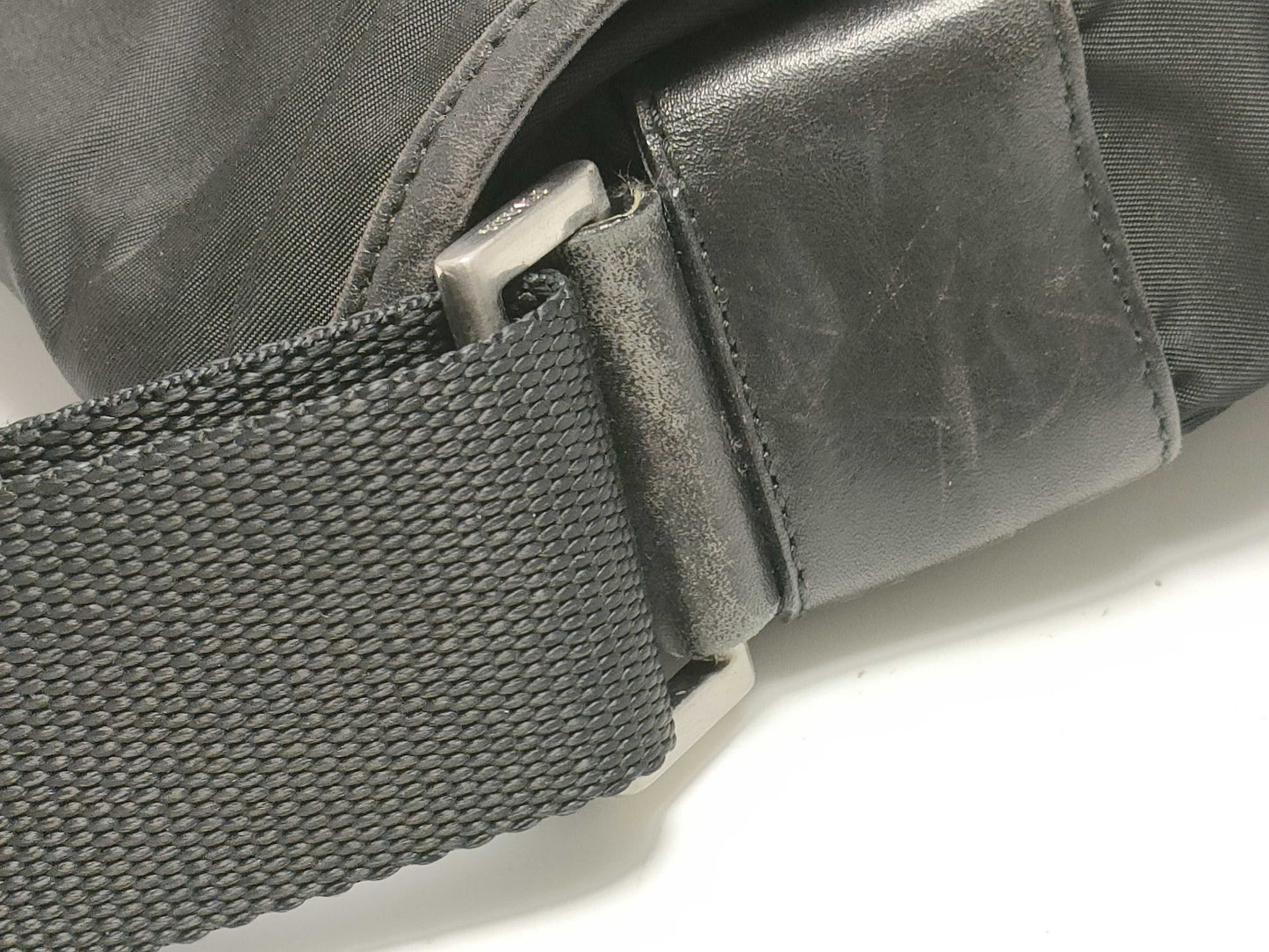 PRADA nylon shoulder bag/triangle logo shoulder bag