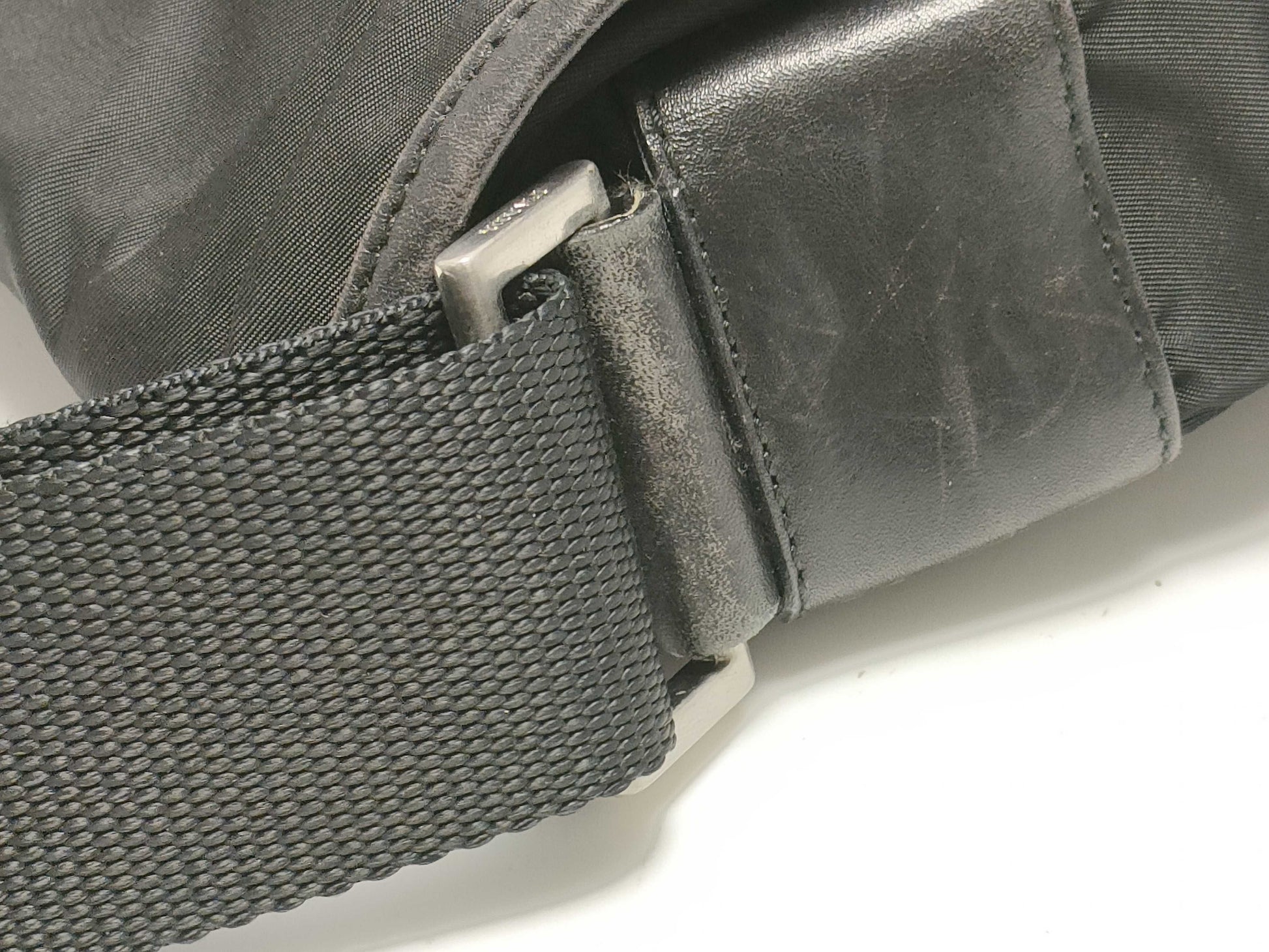 PRADA nylon shoulder bag/triangle logo shoulder bag