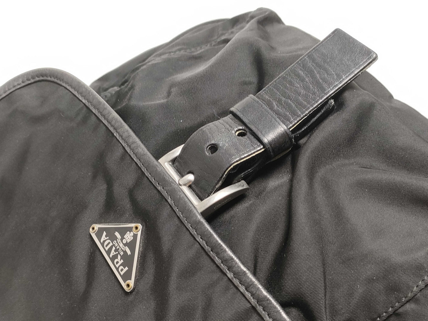 PRADA nylon shoulder bag/triangle logo shoulder bag