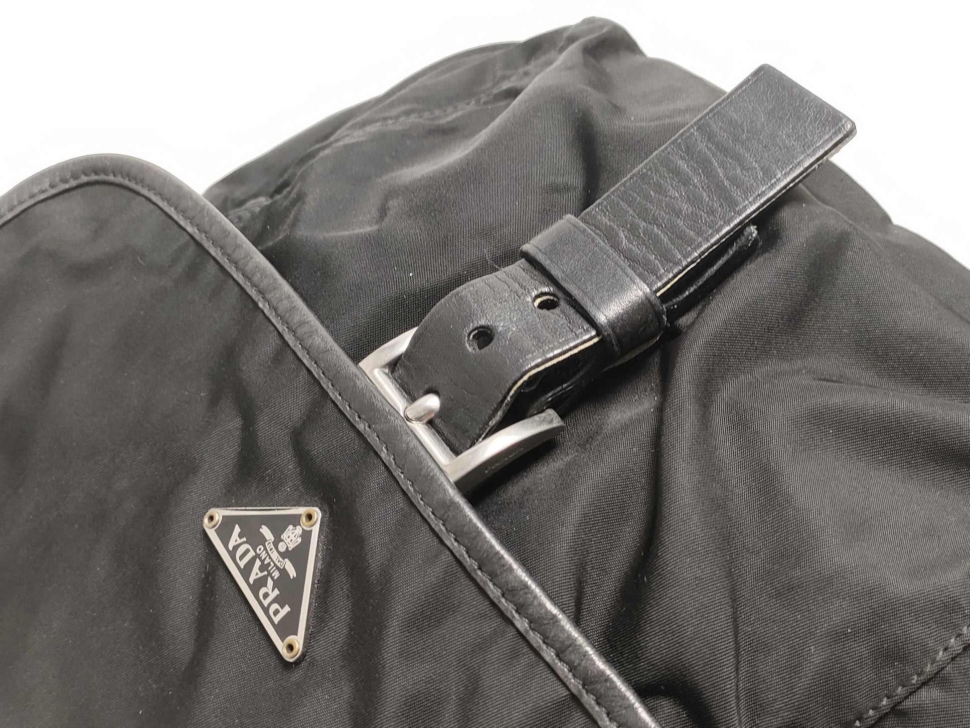PRADA nylon shoulder bag/triangle logo shoulder bag