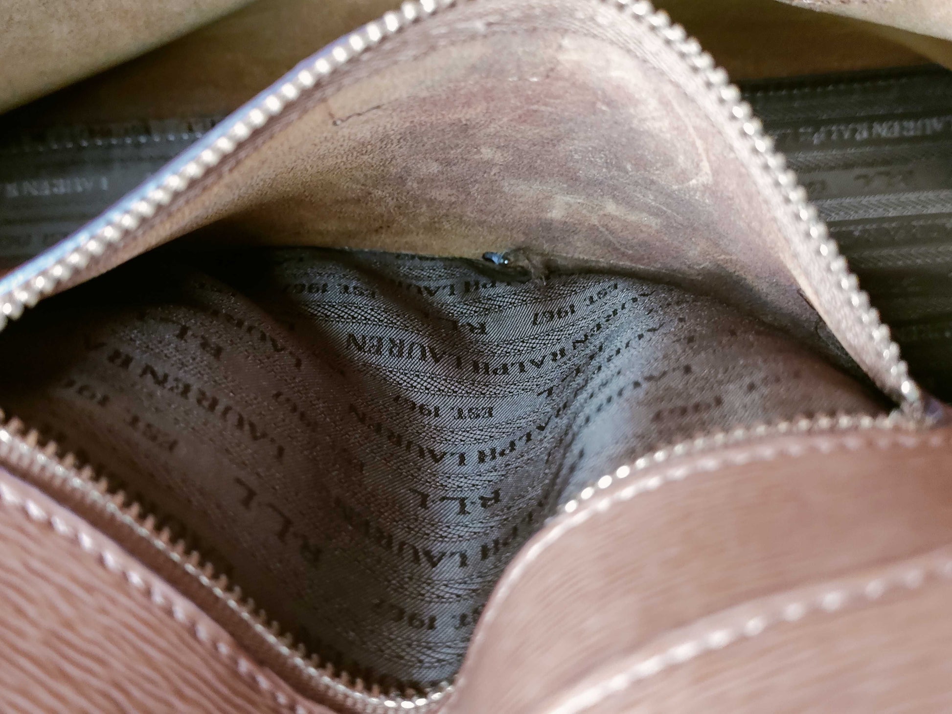 Ralph LAUREN Leather 2-Way Bag Handbag