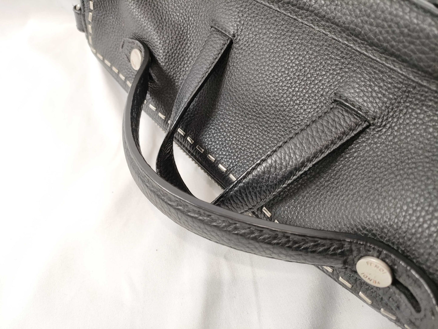 FENDI Selleria Leather 2-Way Business Bag Shoulder Bag