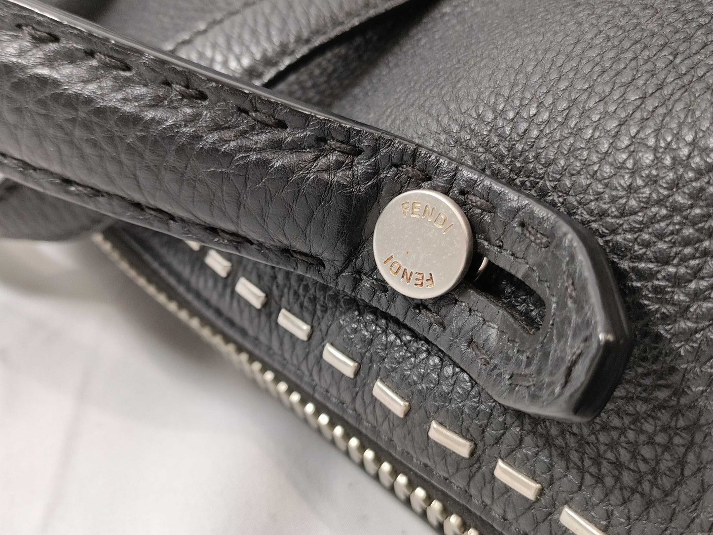 FENDI Selleria Leather 2-Way Business Bag Shoulder Bag