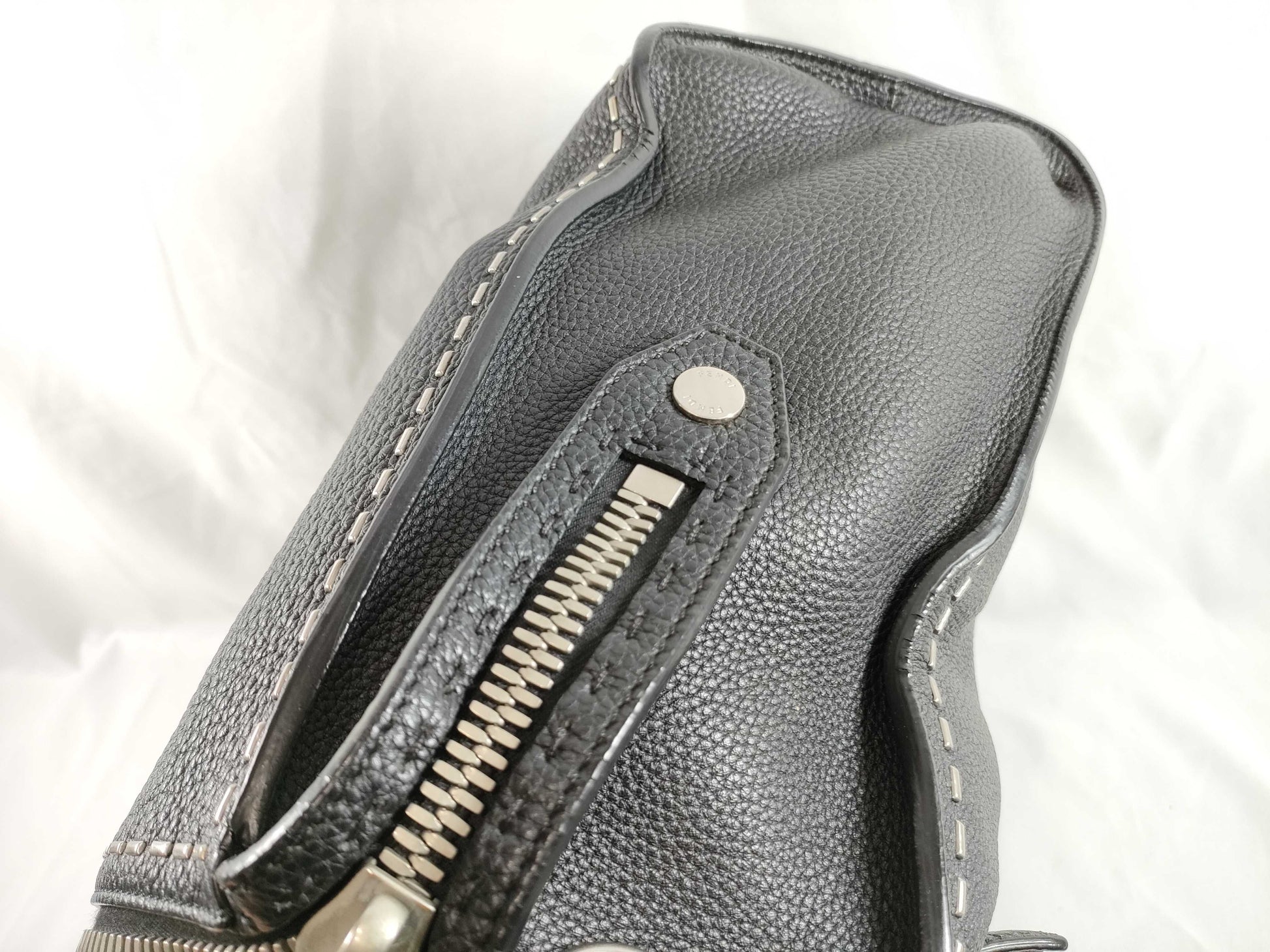 FENDI Selleria Leather 2-Way Business Bag Shoulder Bag