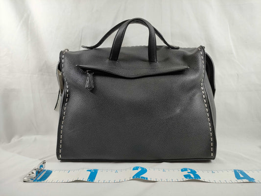 FENDI Selleria Leather 2-Way Business Bag Shoulder Bag