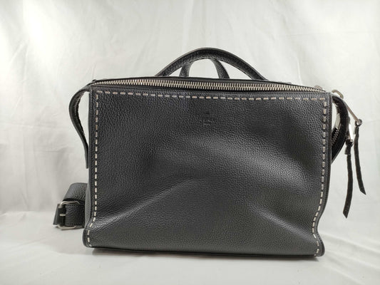 FENDI Selleria Leather 2-Way Business Bag Shoulder Bag